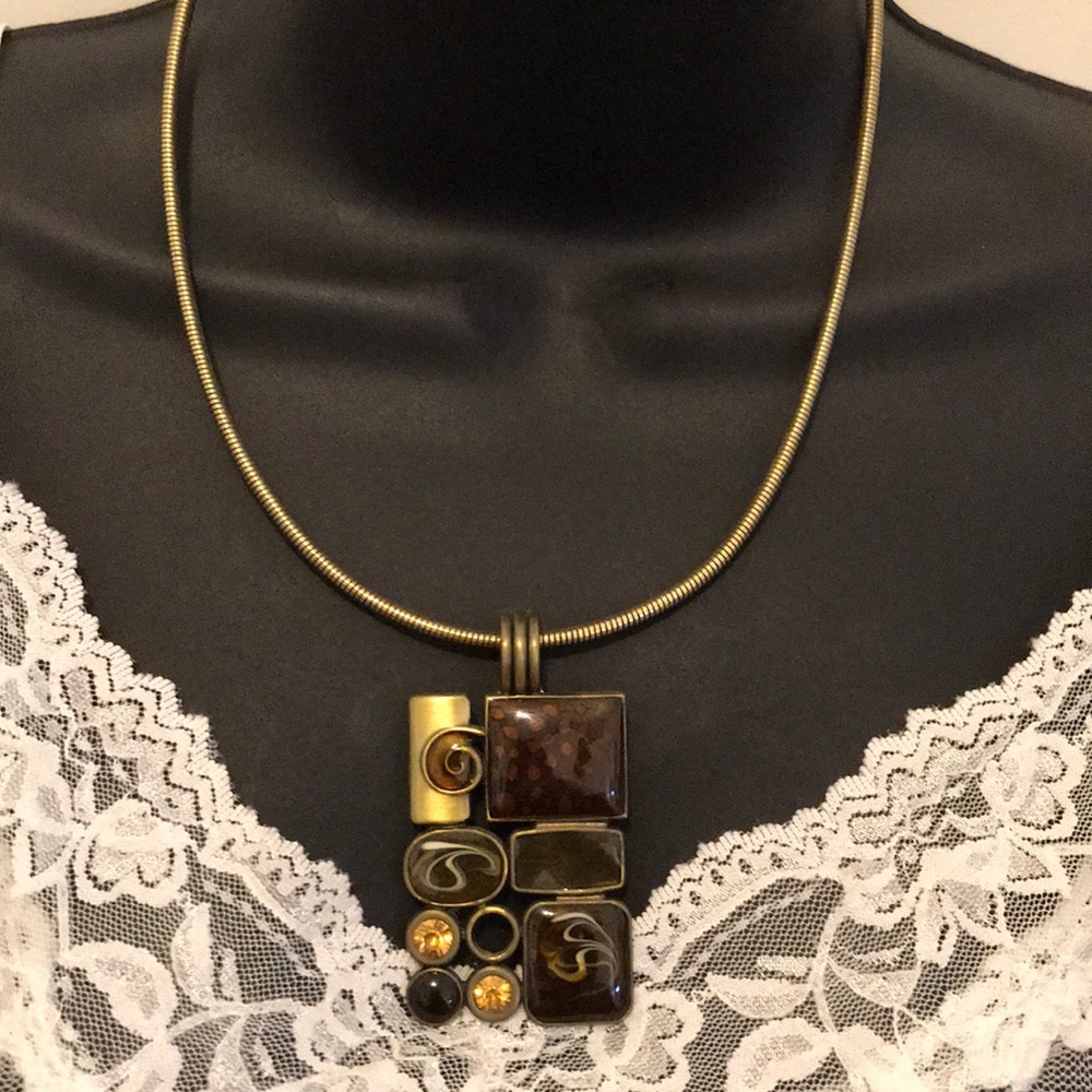 Premier Designs antiqued Brass necklace